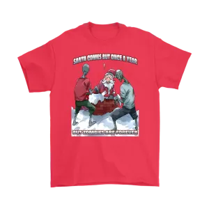 Funny Christmas T-shirt, Santa vs Zombies Shirt, Funny Christmas Hoodie