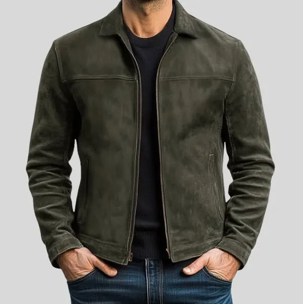 Fynn - leather jacket with zipper
