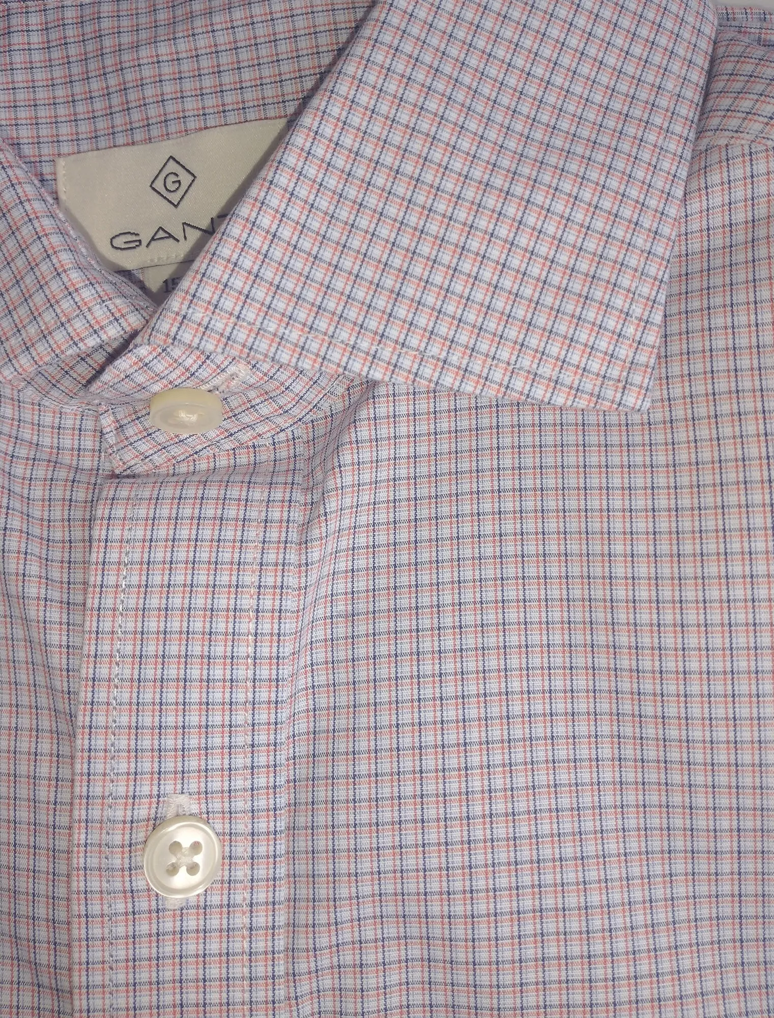 GANT DIAMOND G Sky Micro Madras Check Fitted Shirt 303827