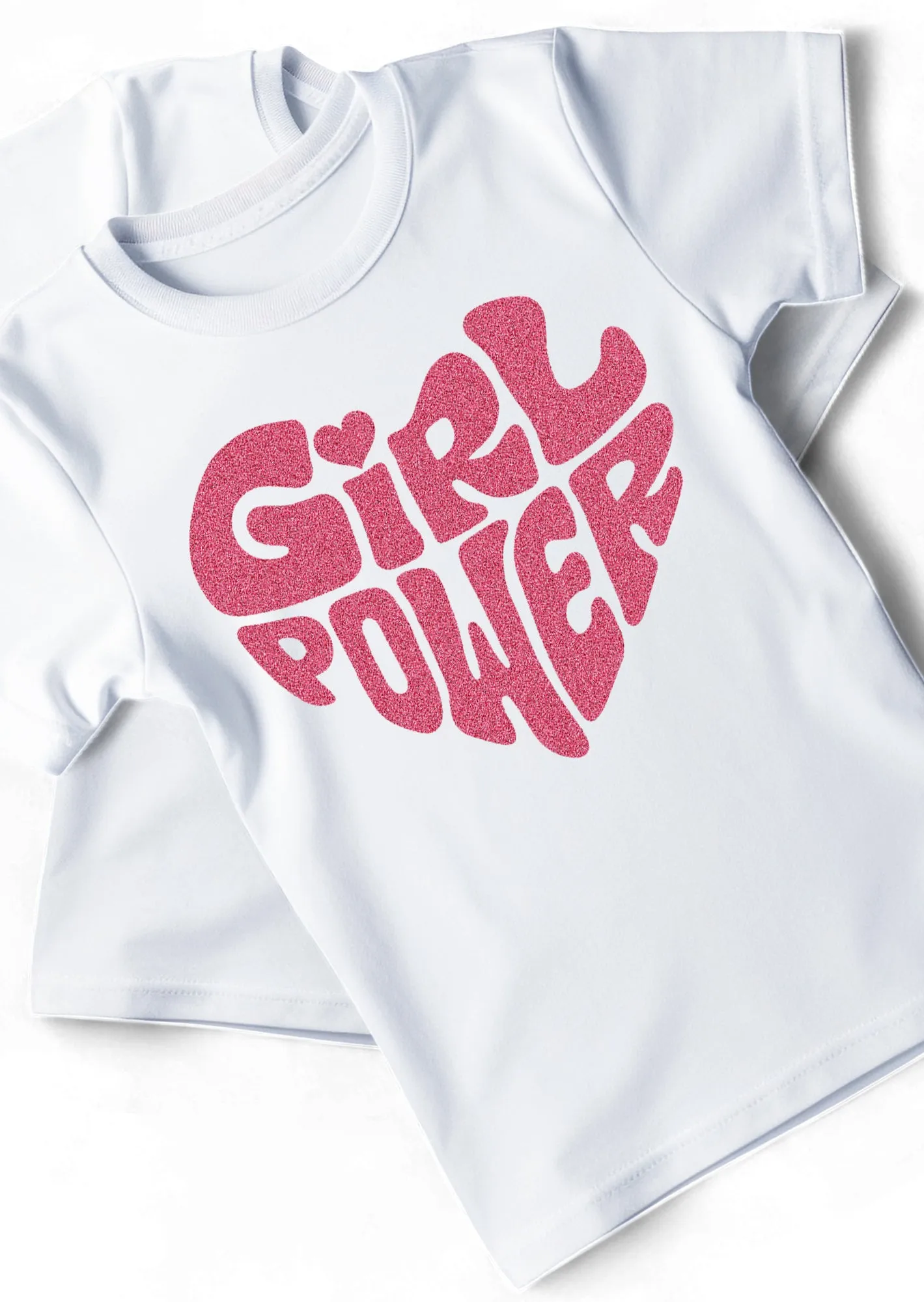 Girl Power Hot Pink Glitter Tee & Leggings Set