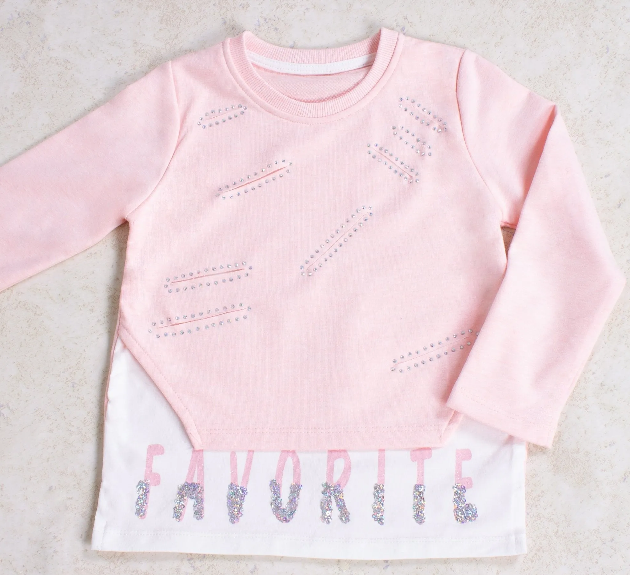 Girls' Pink Two Layer Top