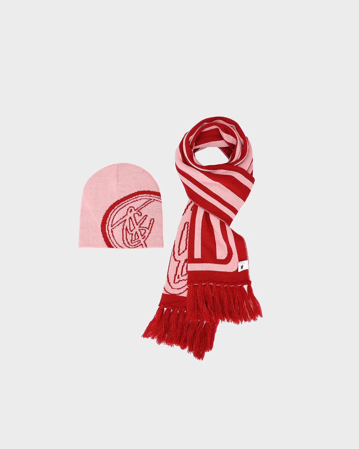 Globetrotter Tracksuit & Beanie Scarf Set in Pink