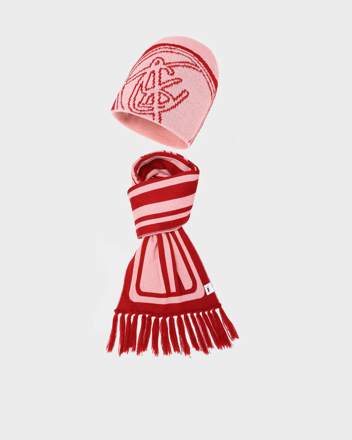 Globetrotter Tracksuit & Beanie Scarf Set in Pink