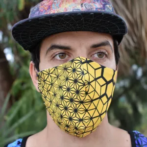 Golden Morphing Fractals Face Mask: V2