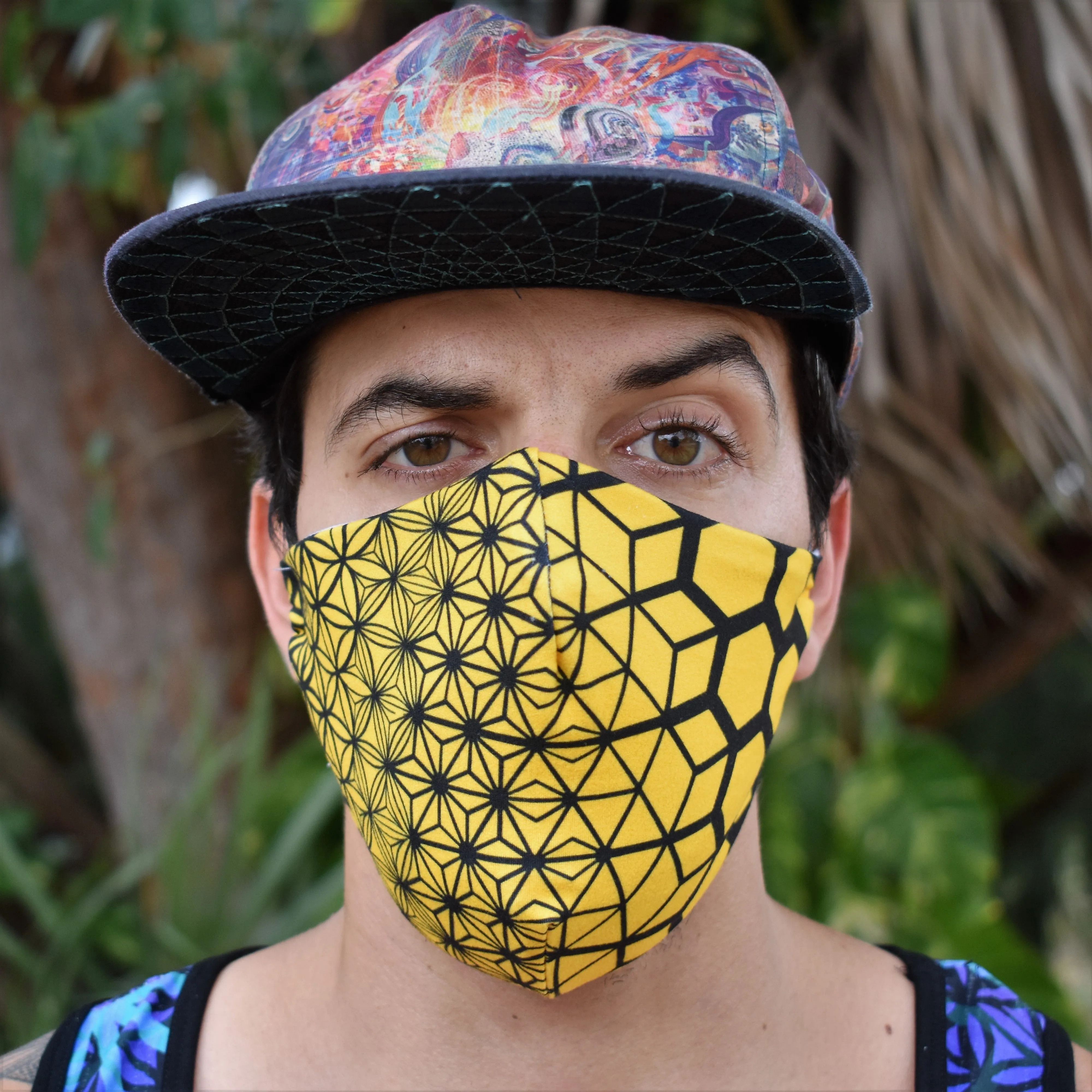 Golden Morphing Fractals Face Mask: V2