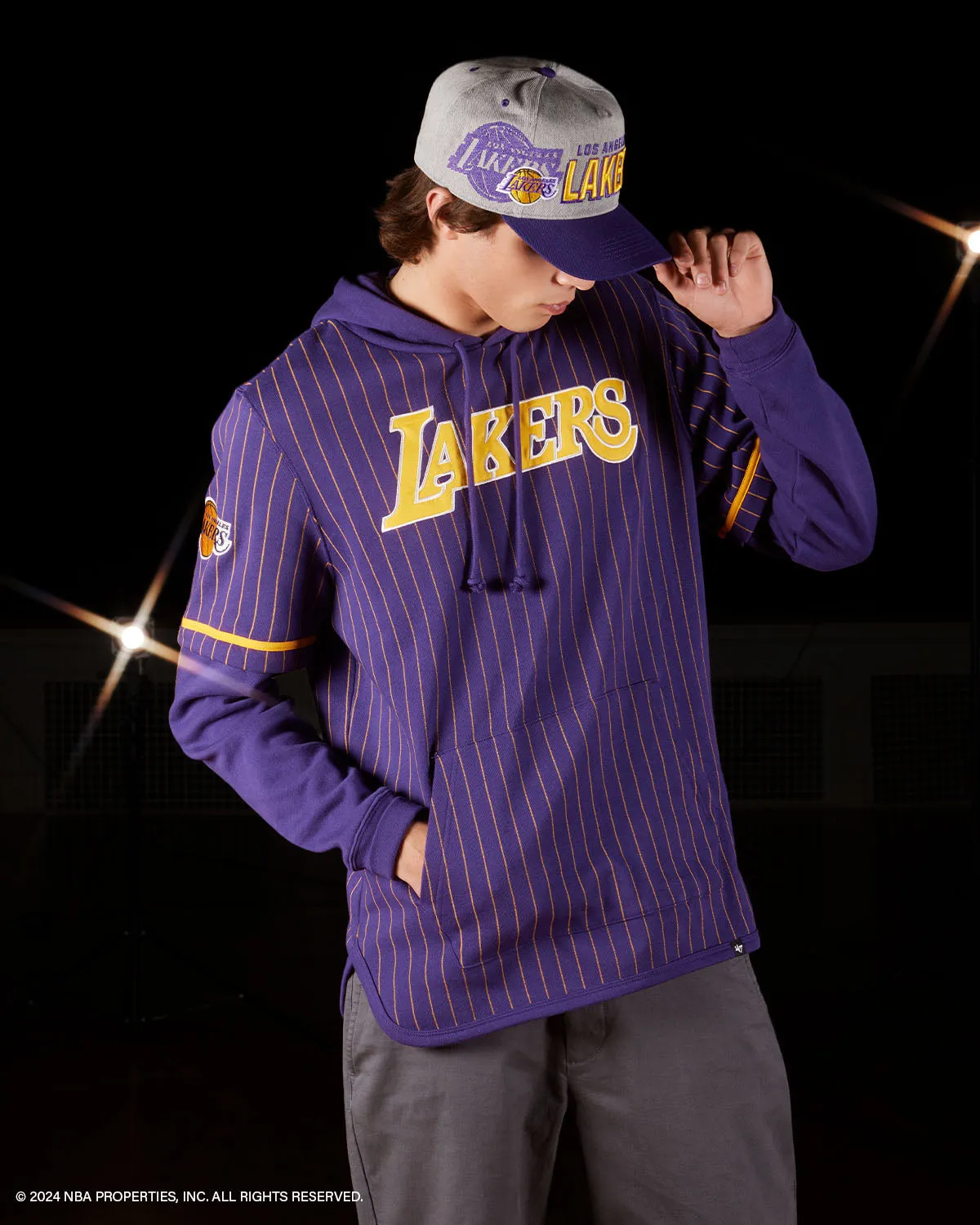 GOLDEN STATE WARRIORS PINSTRIPE '47 SHORTSTOP PULLOVER HOOD