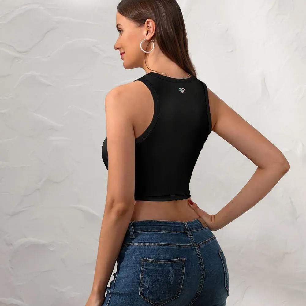 GP Lips Cropped Slim Racer Tank Top