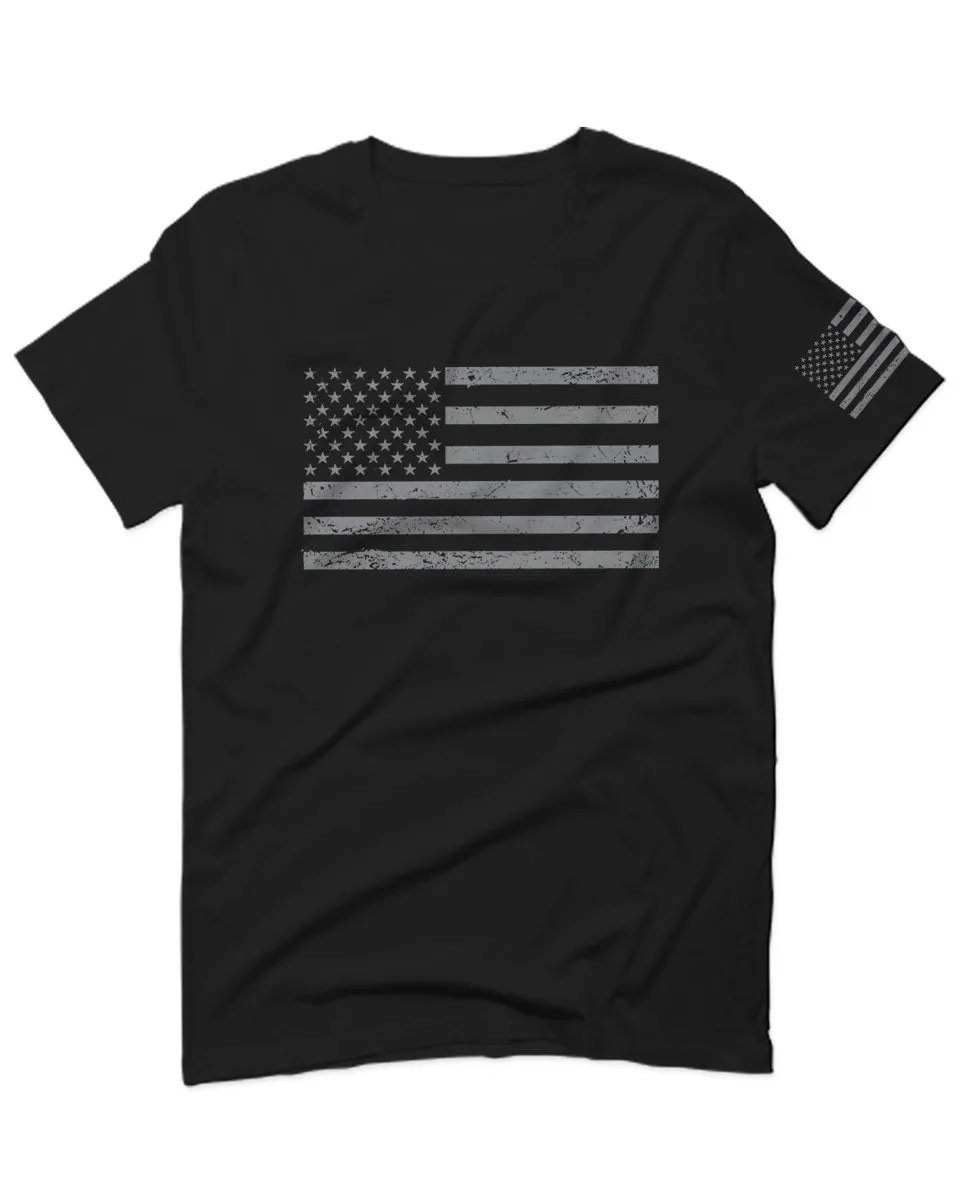 Gray America USA Patriotic American United States Vintage Flag For men T Shirt