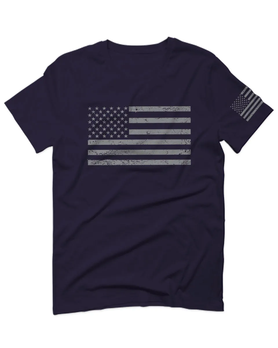 Gray America USA Patriotic American United States Vintage Flag For men T Shirt