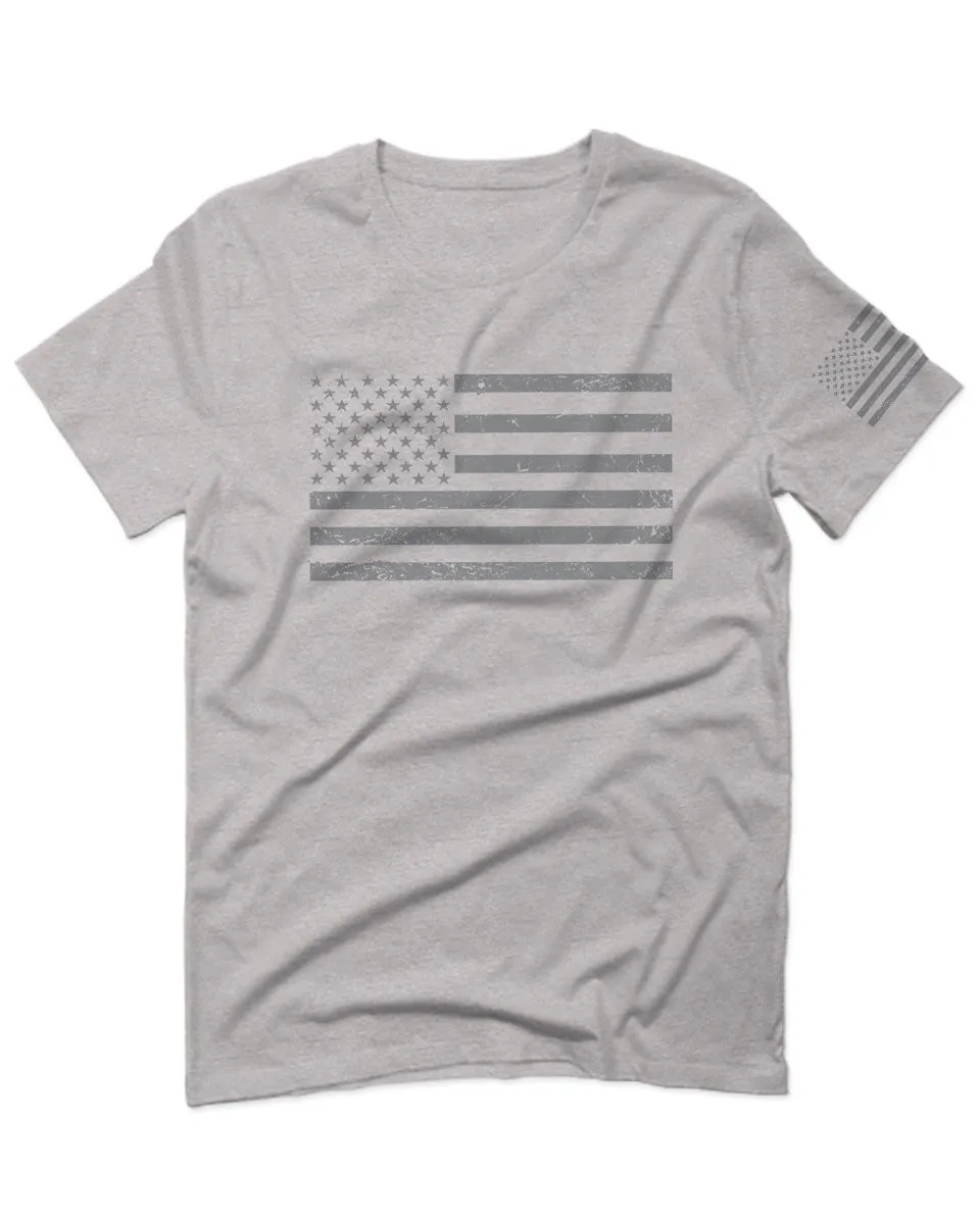 Gray America USA Patriotic American United States Vintage Flag For men T Shirt