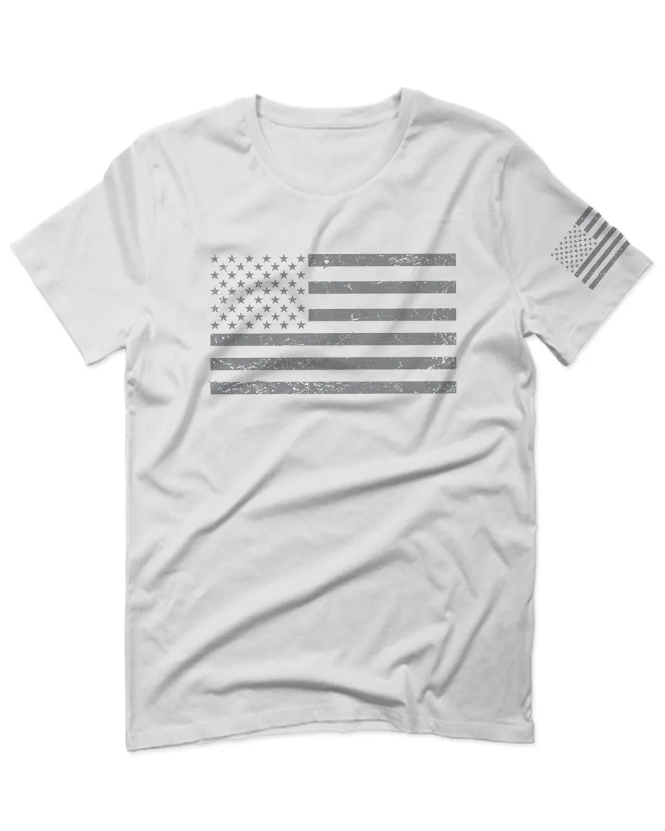 Gray America USA Patriotic American United States Vintage Flag For men T Shirt