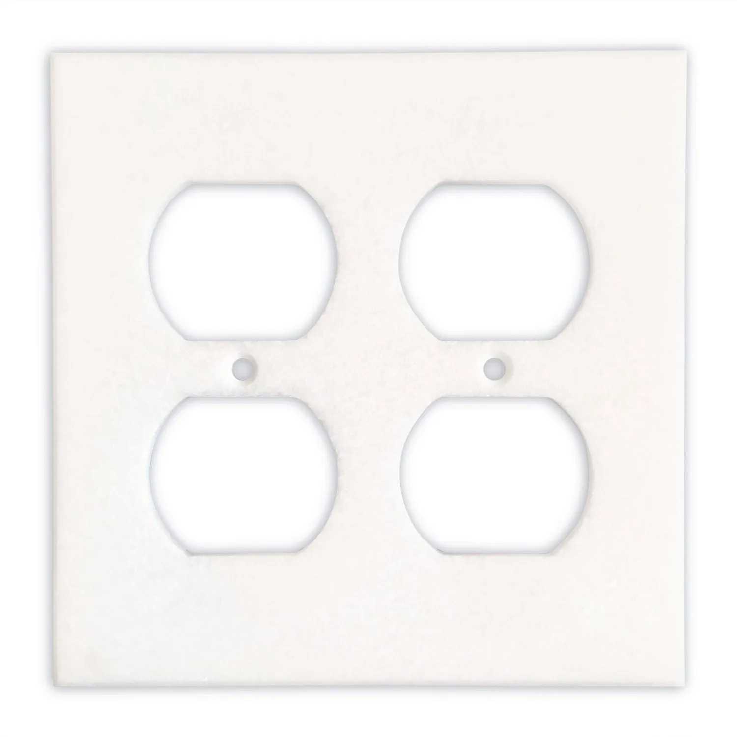 Greek Thassos White Marble Switch Plate Cover, Polished-2 DUPLEX