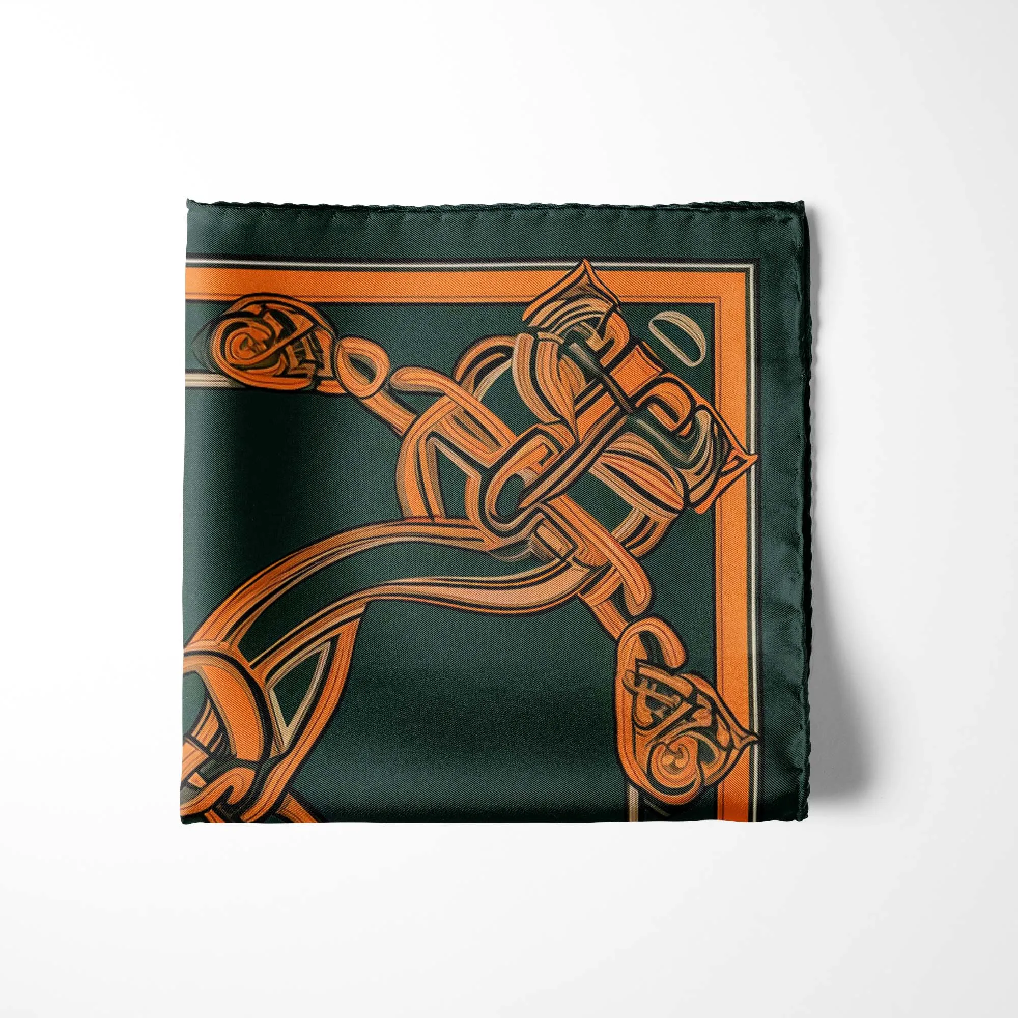 GREEN CELTIC SILK POCKET SQUARES
