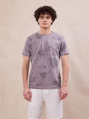 Green Printed Crew Neck T-Shirt