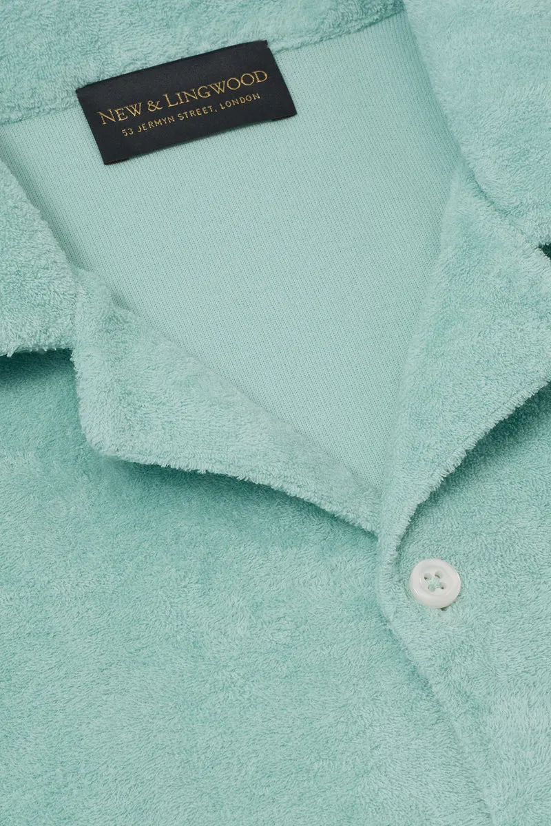 Green Short Sleeve Towelling Polo Shirt