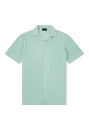 Green Short Sleeve Towelling Polo Shirt