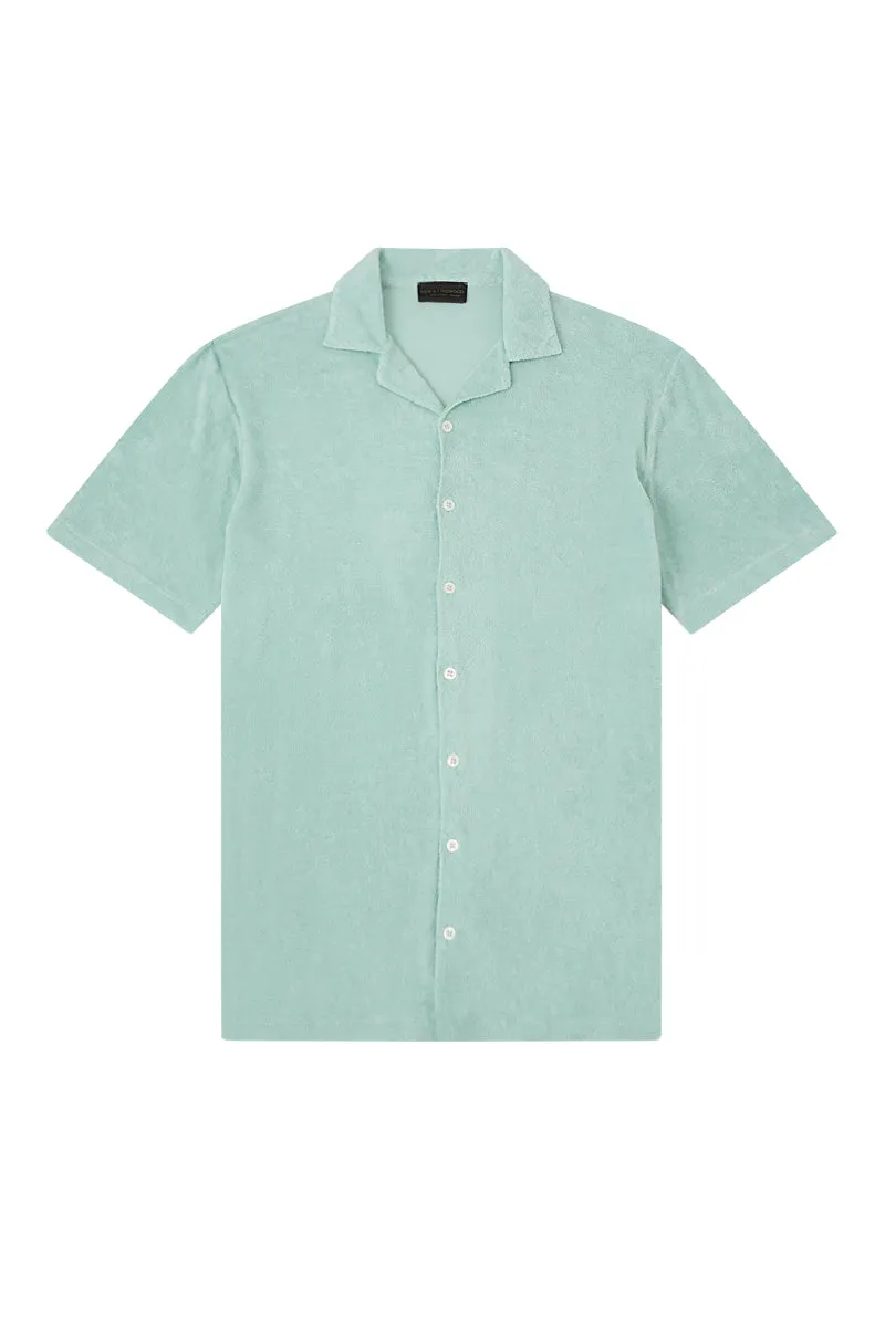 Green Short Sleeve Towelling Polo Shirt