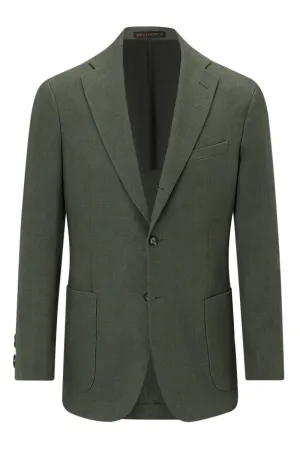 Green Single Breasted Linen Jacket