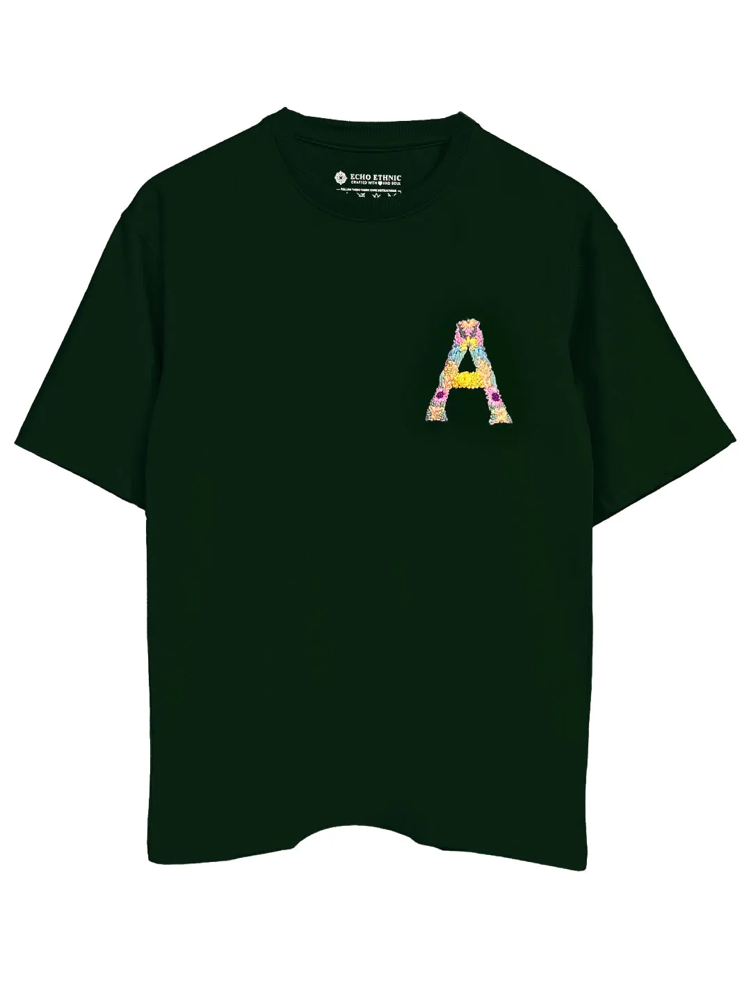 Green - Unisex Hand Embroidered Oversize T-Shirt