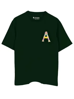 Green - Unisex Hand Embroidered Oversize T-Shirt