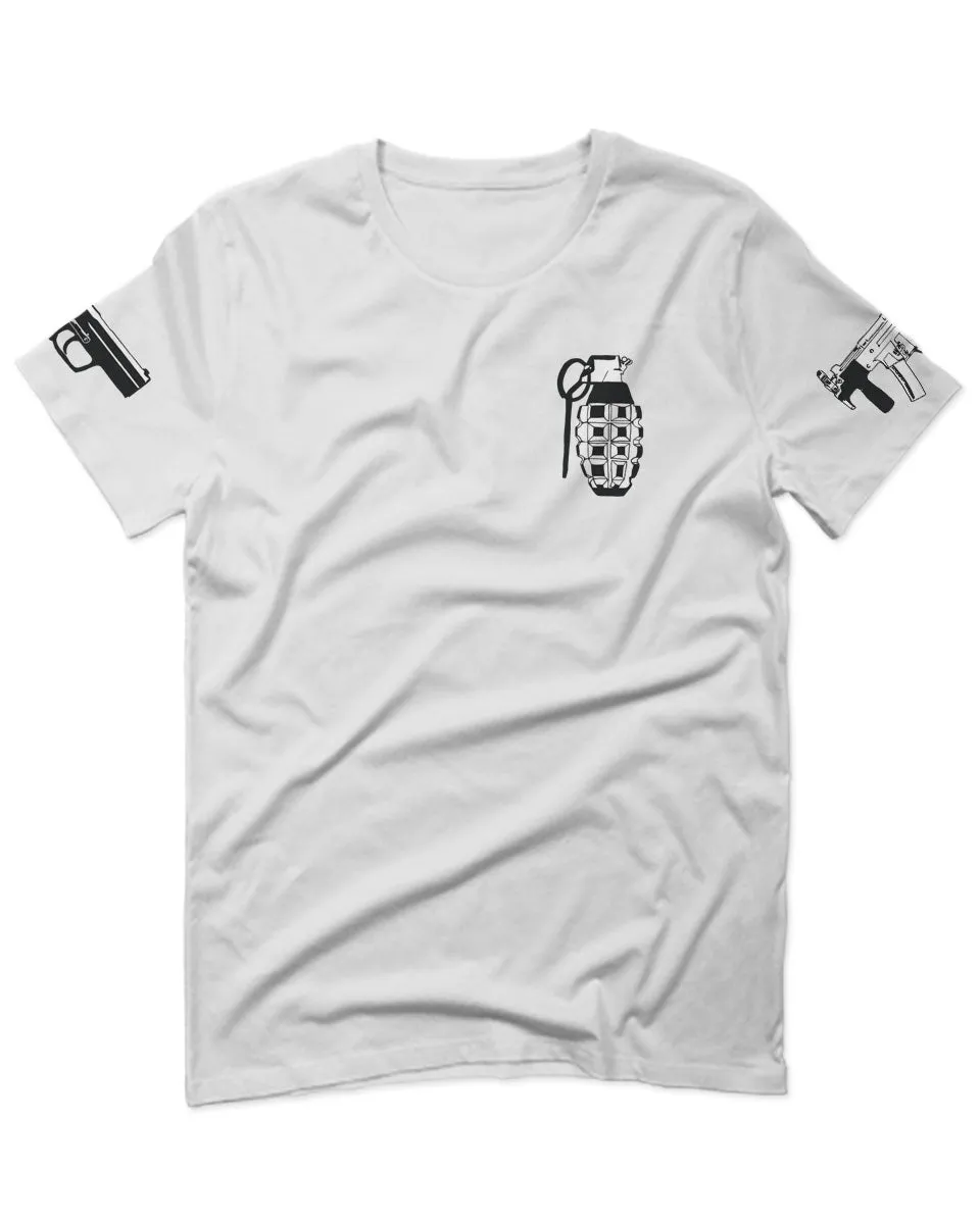 Grenade Guns Second Amendment American Rights Weapons Military For men T Shirt