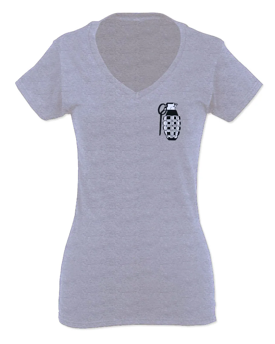 Grenade Guns Second Amendment American Rights Weapons Military For Women V neck fitted T Shirt
