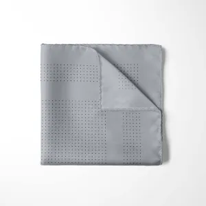 GREY DOT SILK POCKET SQUARE