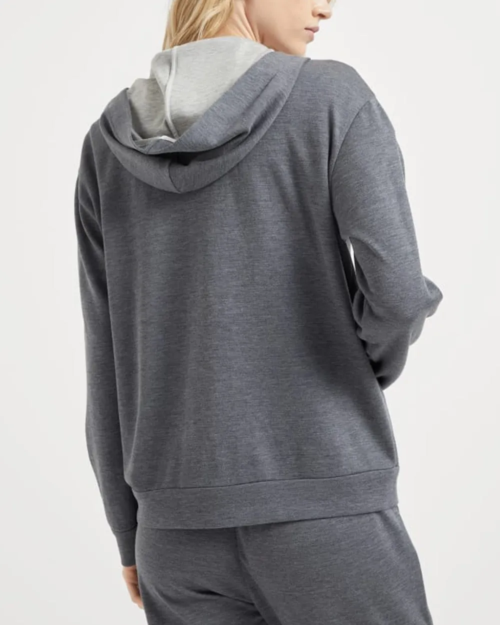 Grey Felpa Zip Hoodie