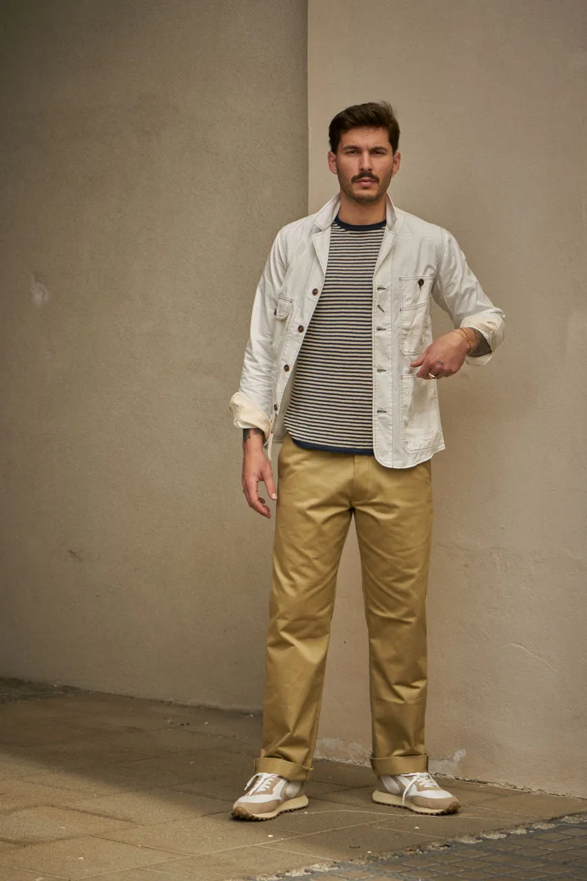 GRP Knitwear Crew Neck PLR 100 Linen Stripe Blue