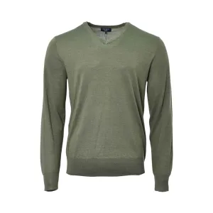 Hackett London Men's Green V-neck Knitwear