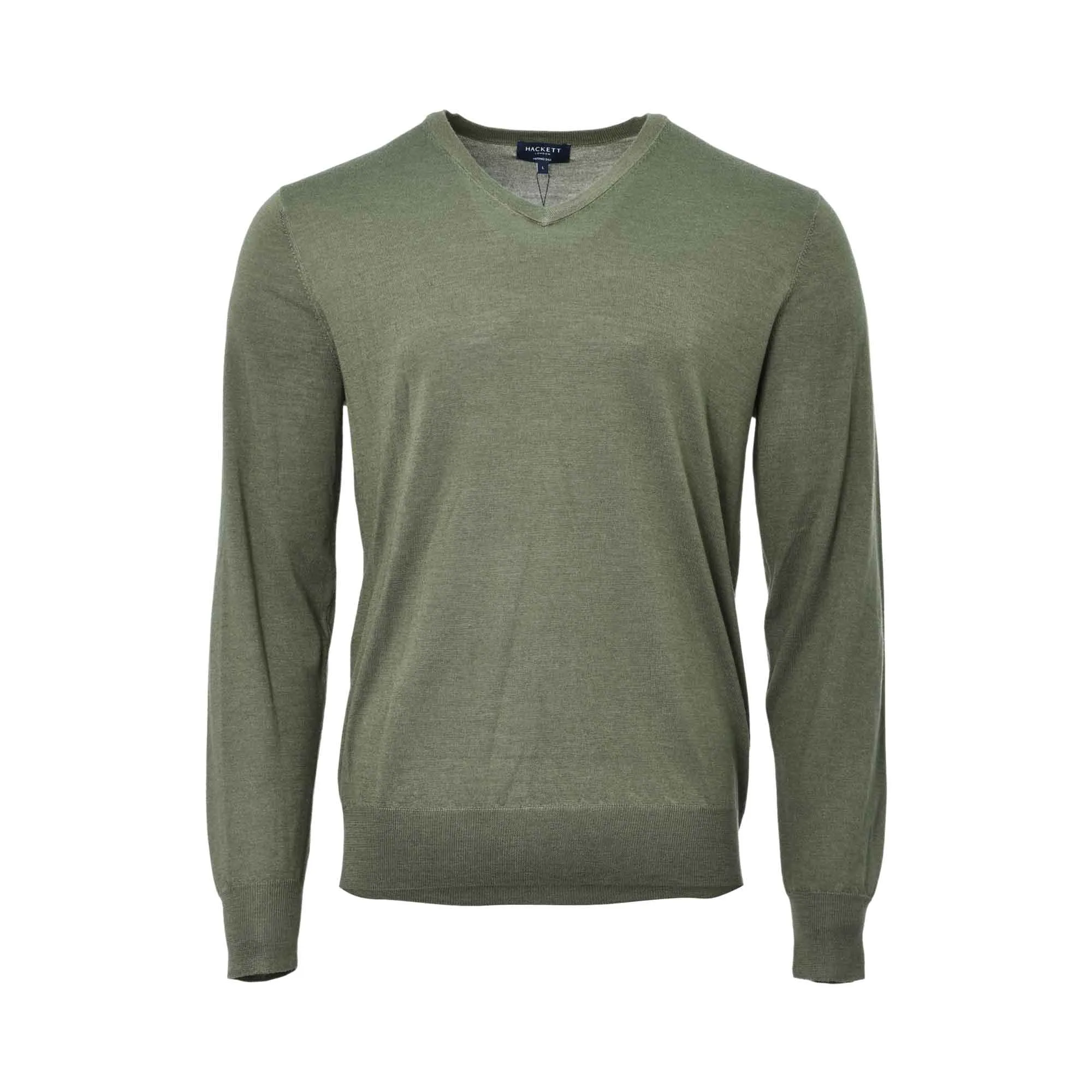 Hackett London Men's Green V-neck Knitwear