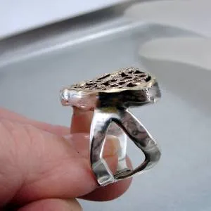 Hadar Designers Filigree 9k Yellow Gold 925 Silver Ring 6.5,7,8,8.5(I r429) SALE