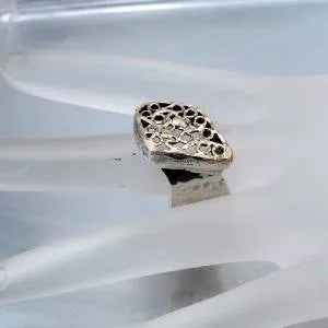 Hadar Designers Filigree 9k Yellow Gold 925 Silver Ring 6.5,7,8,8.5(I r429) SALE