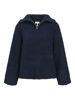 Half Zip Navy Fleece Jumper