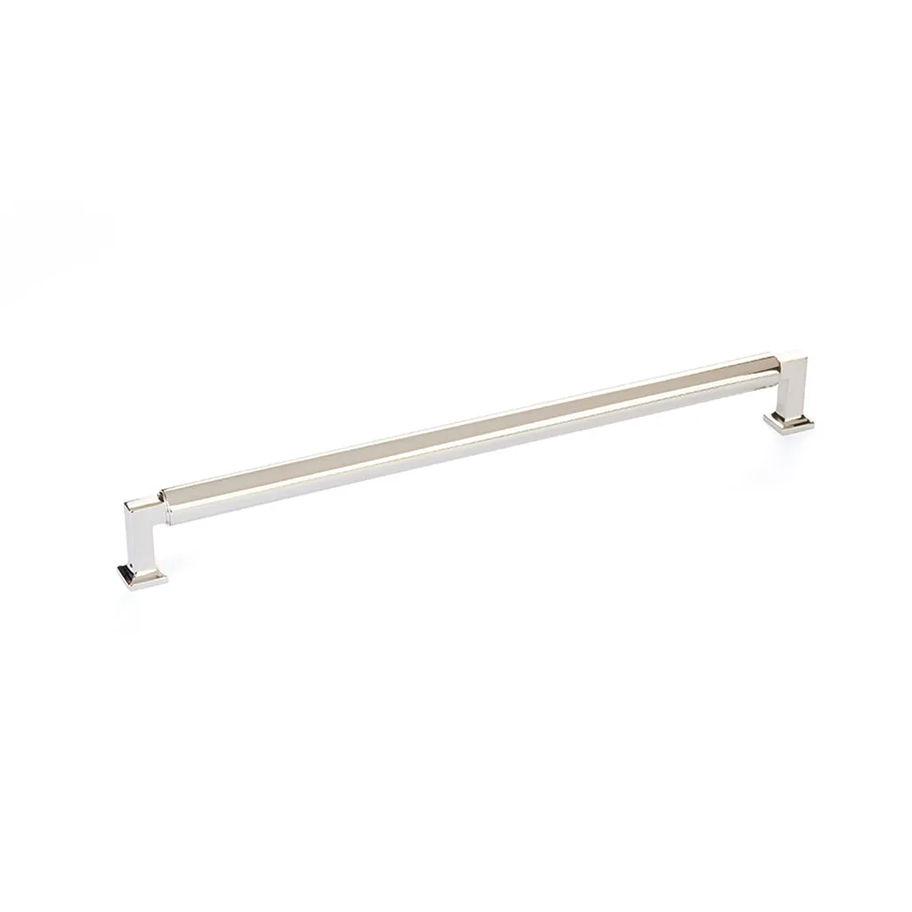 Haniburton Cabinet Pull Handle - Cabinet Mount - 12" Brass/Polished Nickel
