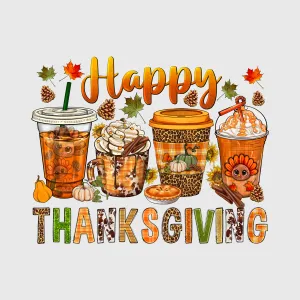 Happy Thanksgiving Drinks Transfer