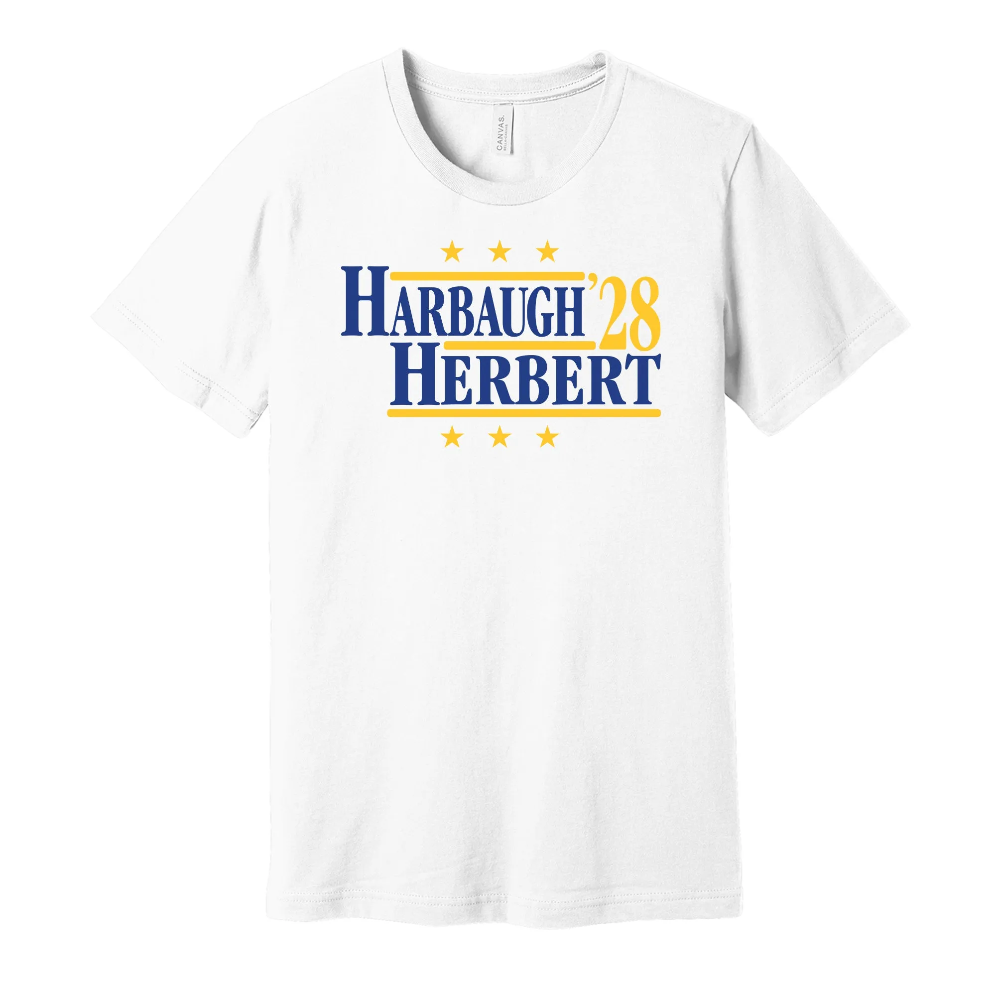 Harbaugh & Herbert '28 - Los Angeles Football Legends Political Campaign Parody T-Shirt - Hyper Than Hype Shirts