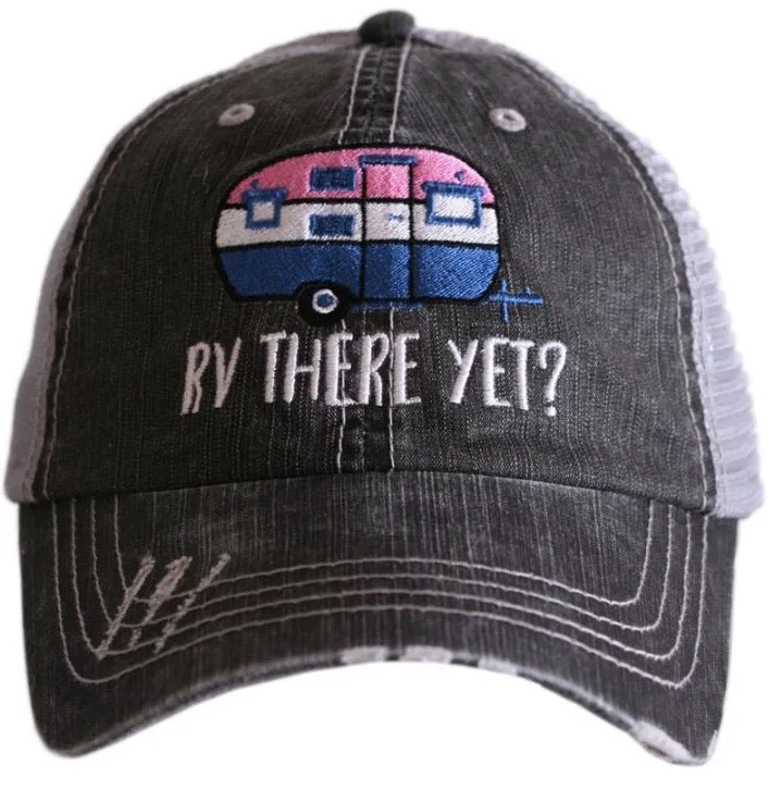 Hats or tanks { I'M A HAPPY CAMPER } { Camping hair don’t care } { Camping life } { Glamping hair don’t care } Embroidered distressed gray unisex trucker caps. Adjustable Velcro and hole for pony. RV there yet?