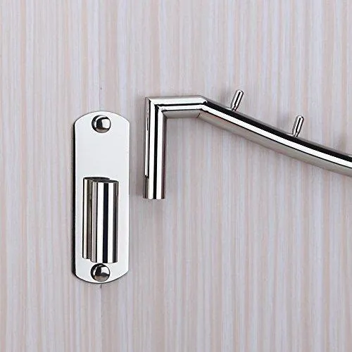 Hellonexo Folding Wall Mounted Clothes Hanger Rack Wall Clothes Hanger Stainless Steel Swing Arm Wall Mount Clothes Rack Heavy Duty Drying Coat Hook Clothing Hanging System Closet Storage Organizer