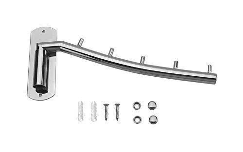 Hellonexo Folding Wall Mounted Clothes Hanger Rack Wall Clothes Hanger Stainless Steel Swing Arm Wall Mount Clothes Rack Heavy Duty Drying Coat Hook Clothing Hanging System Closet Storage Organizer