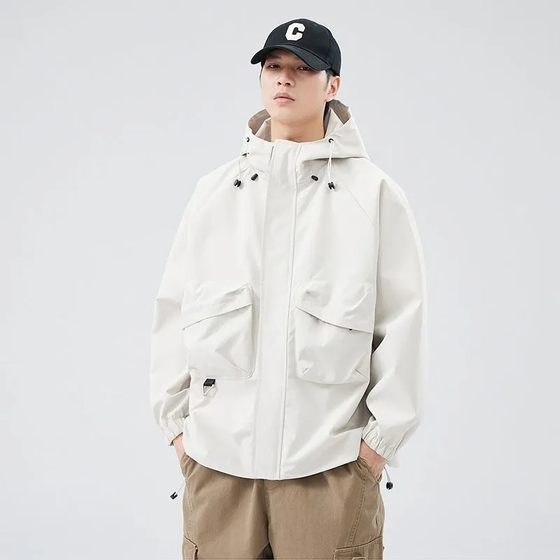 High Street Men's Raincoat with Stain-Resistant Features