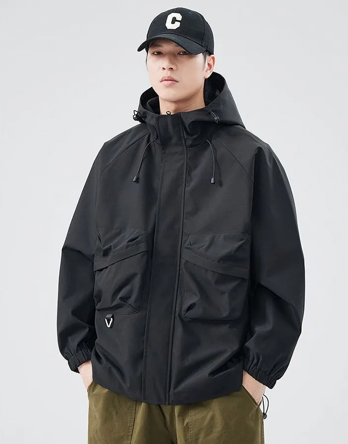 High Street Men's Raincoat with Stain-Resistant Features
