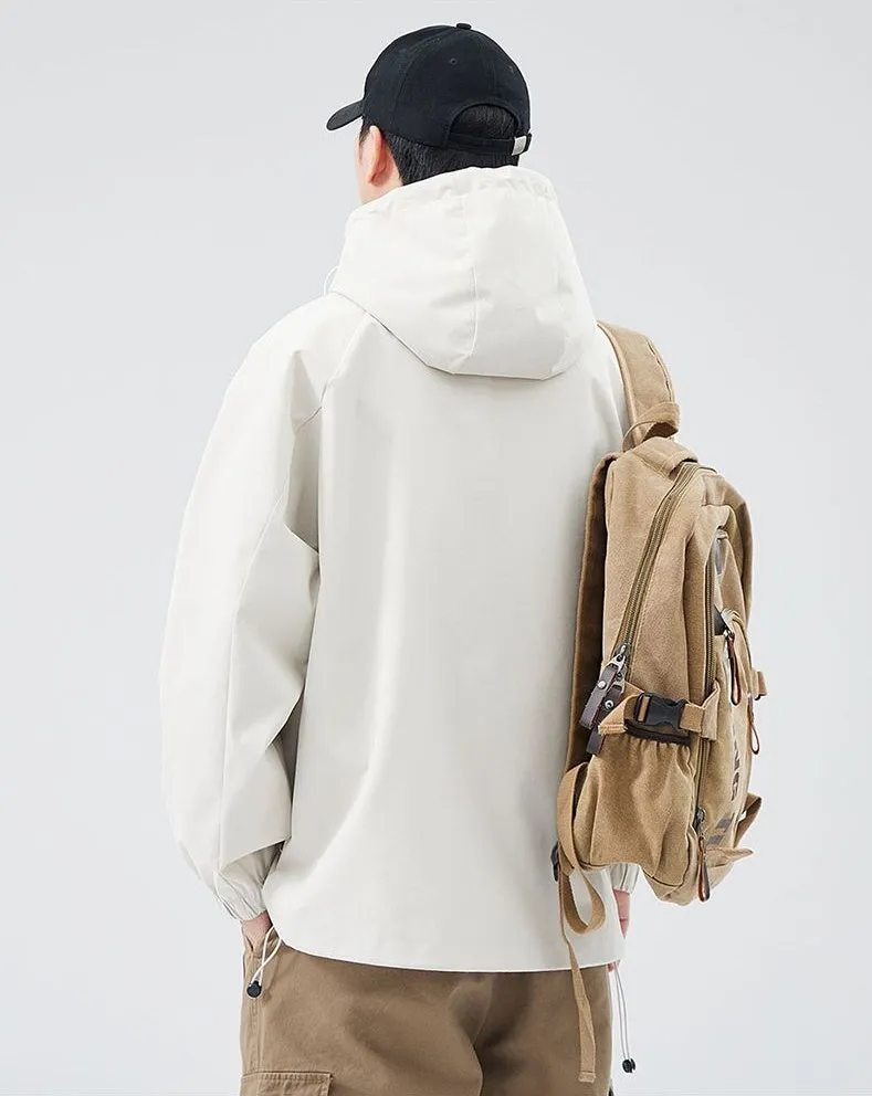 High Street Men's Raincoat with Stain-Resistant Features