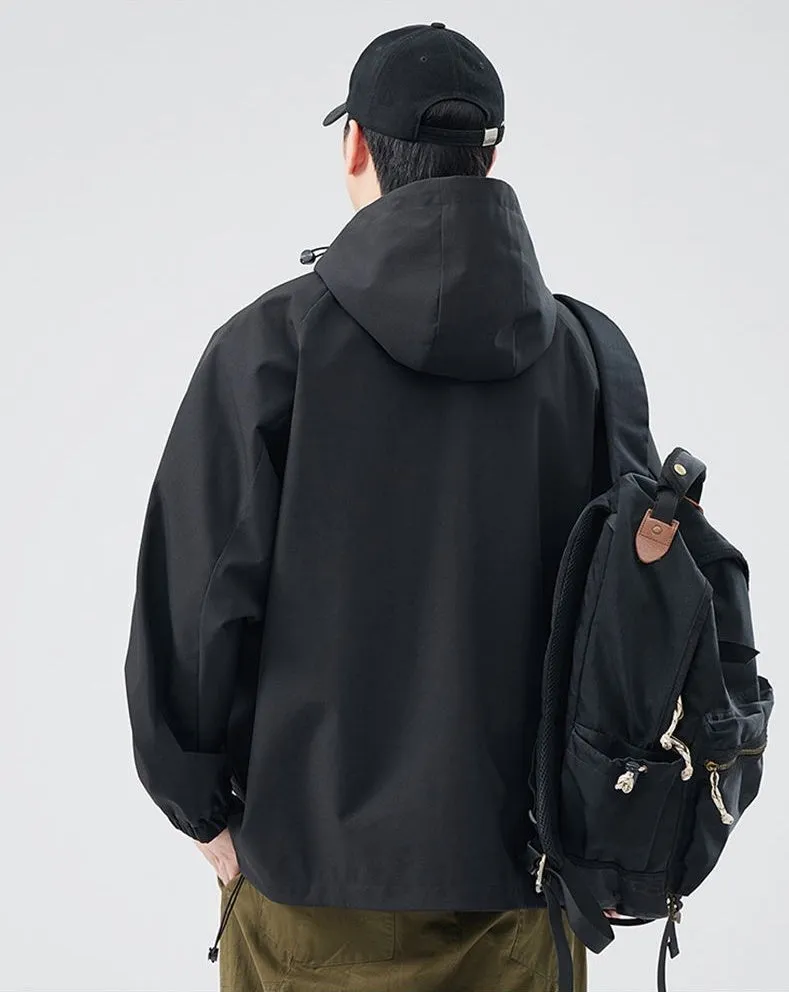 High Street Men's Raincoat with Stain-Resistant Features