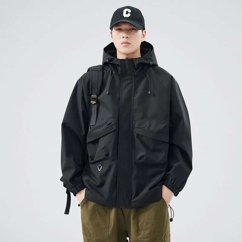High Street Men's Raincoat with Stain-Resistant Features