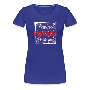 Holiday Leadership Glow: Women's 'Santa's Favorite Principal' Premium Tee
