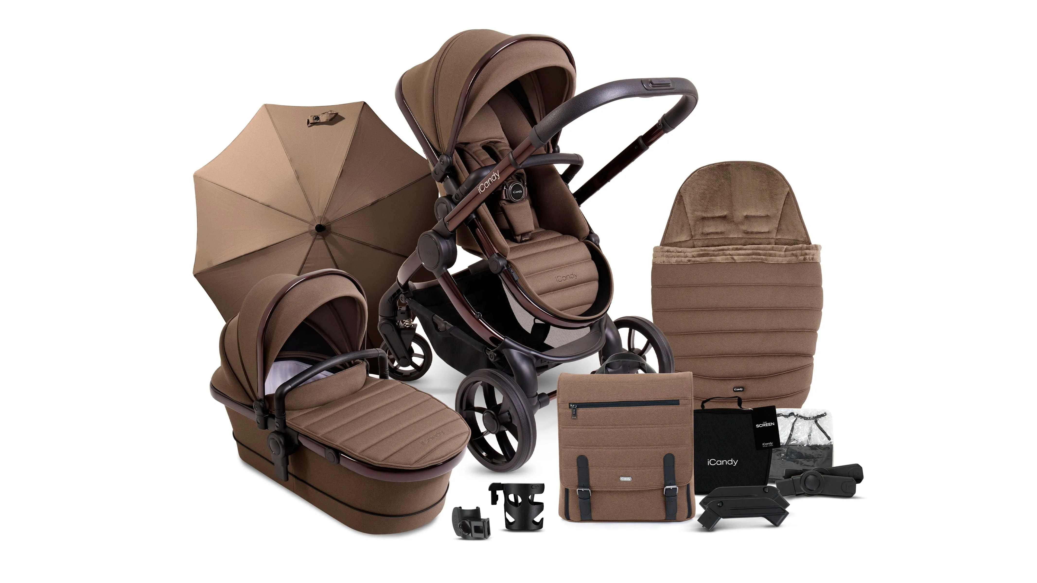iCandy Peach 7 Cybex Cloud T Plus Complete Travel System Bundle - Coco/Cozy Beige