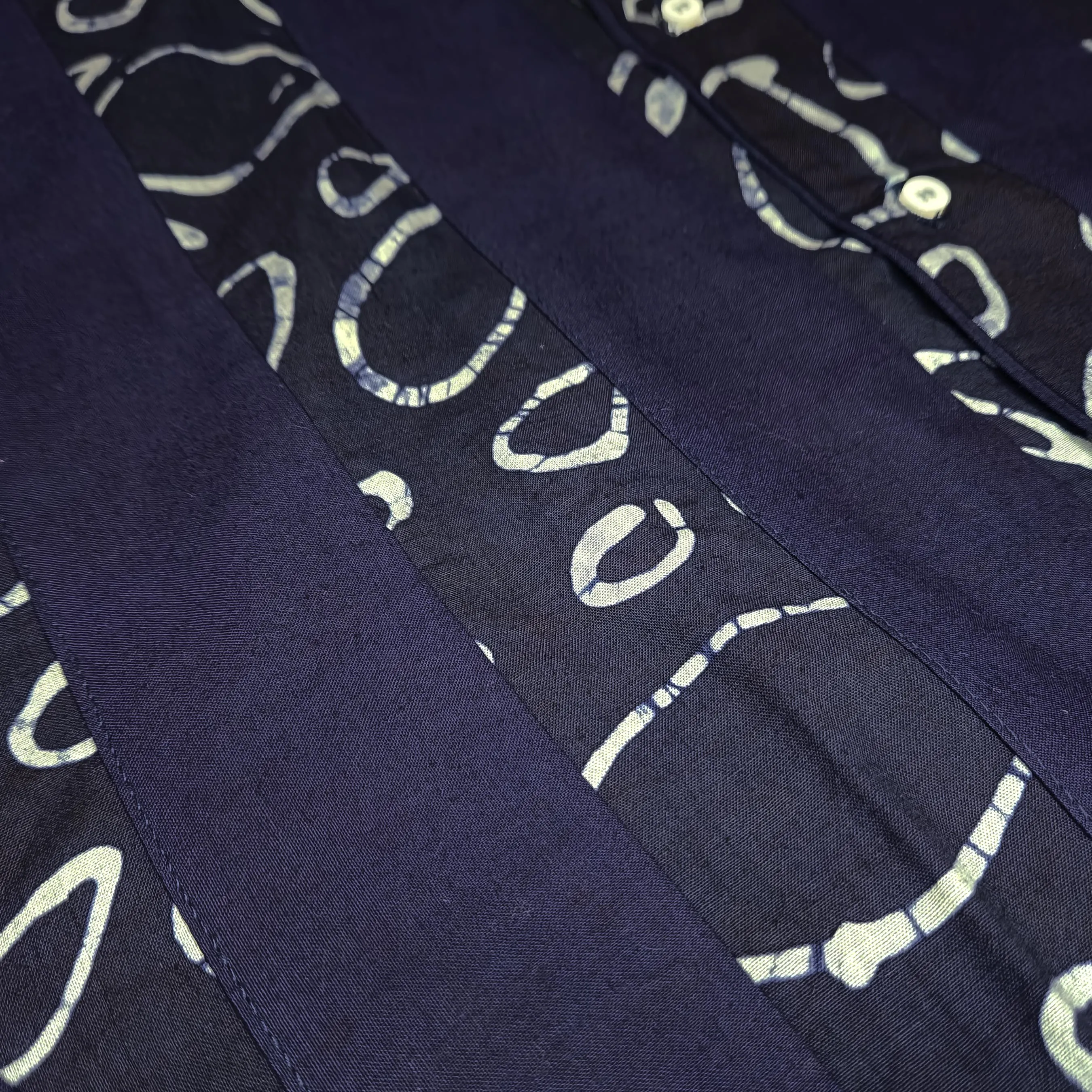 IJEBU SHORT SLEEVE PATCHWORK CAMP SHIRT