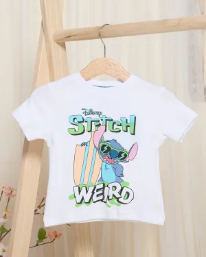 Infant Boys White Stitch Print T-Shirt
