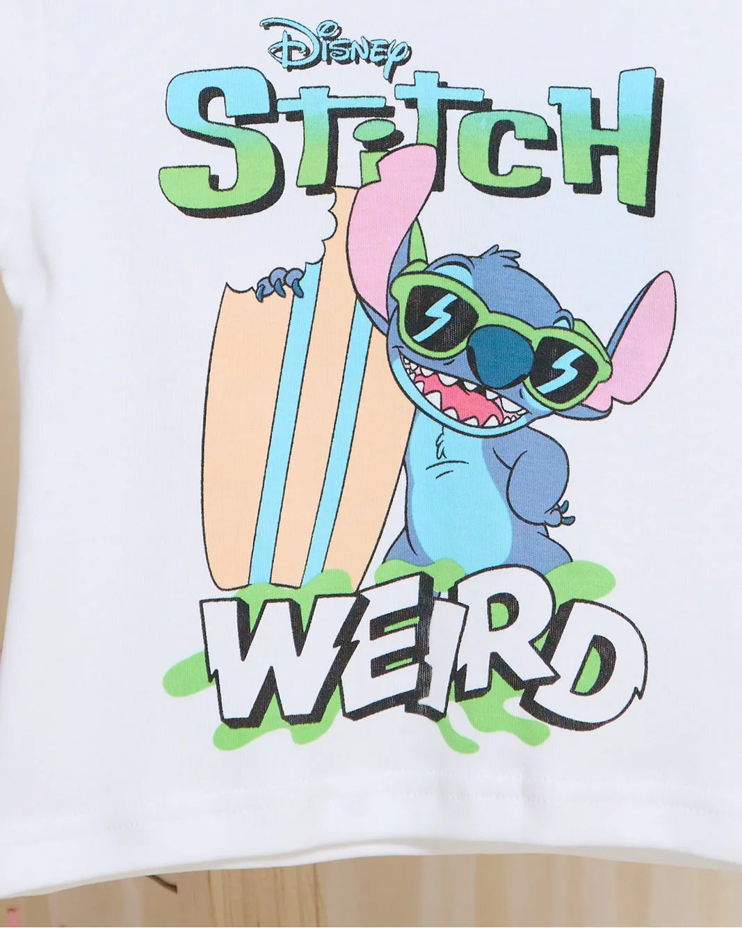 Infant Boys White Stitch Print T-Shirt